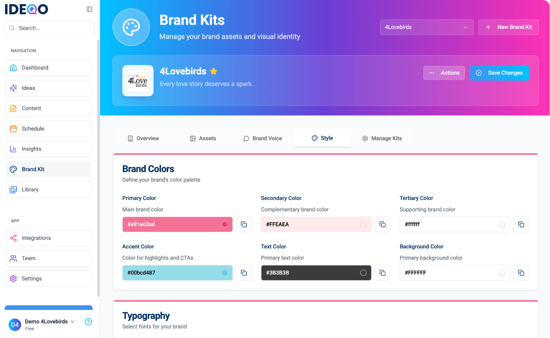 Brand Kit Interface