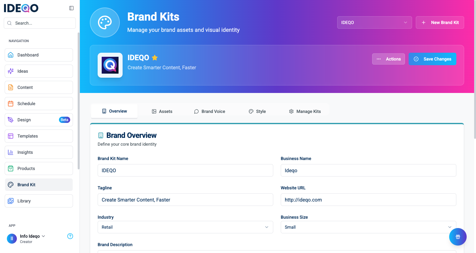 Brand Kit Interface