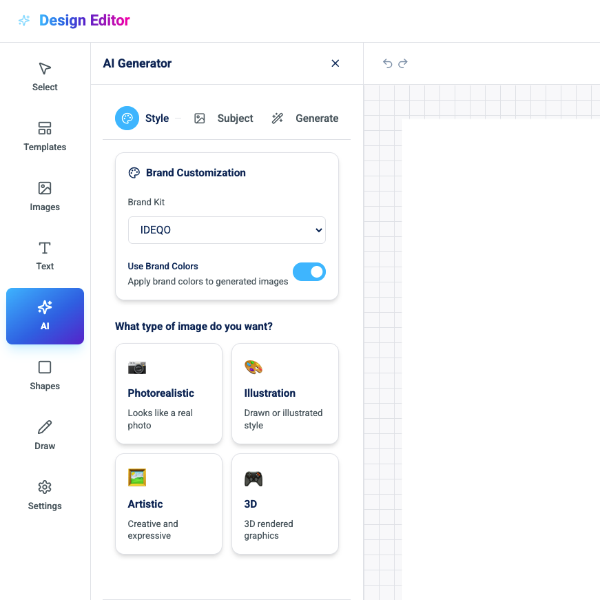 AI Image Generator Interface