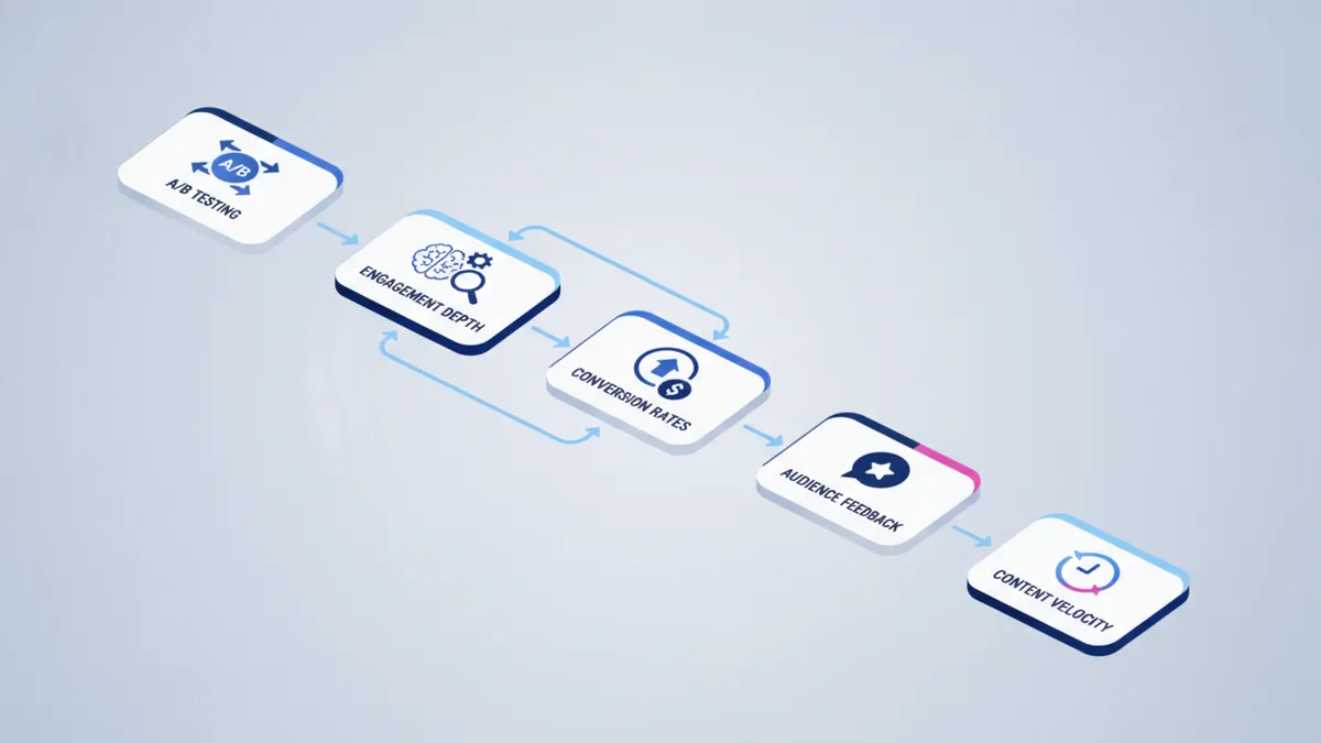Diagram showing key metrics for measuring AI content performance.
