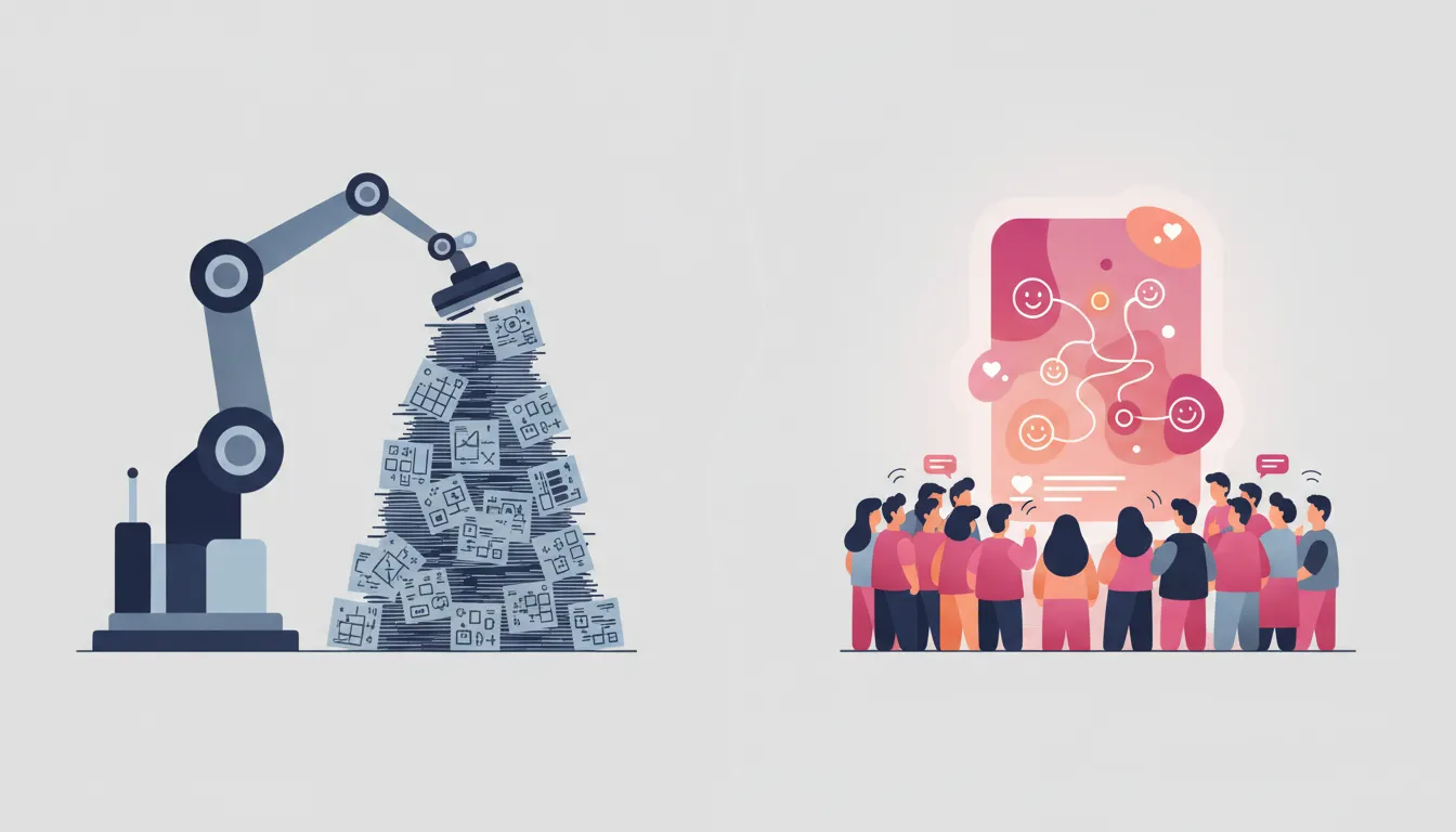 Infographic showing AI content saturation and consumer preferences.