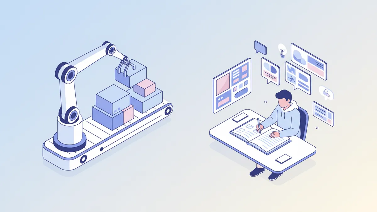 AI handles repetitive tasks, freeing humans for creative work.