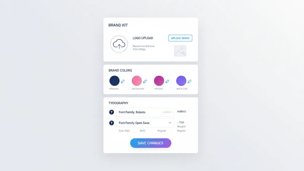 Brand Kit settings panel in a social media app.