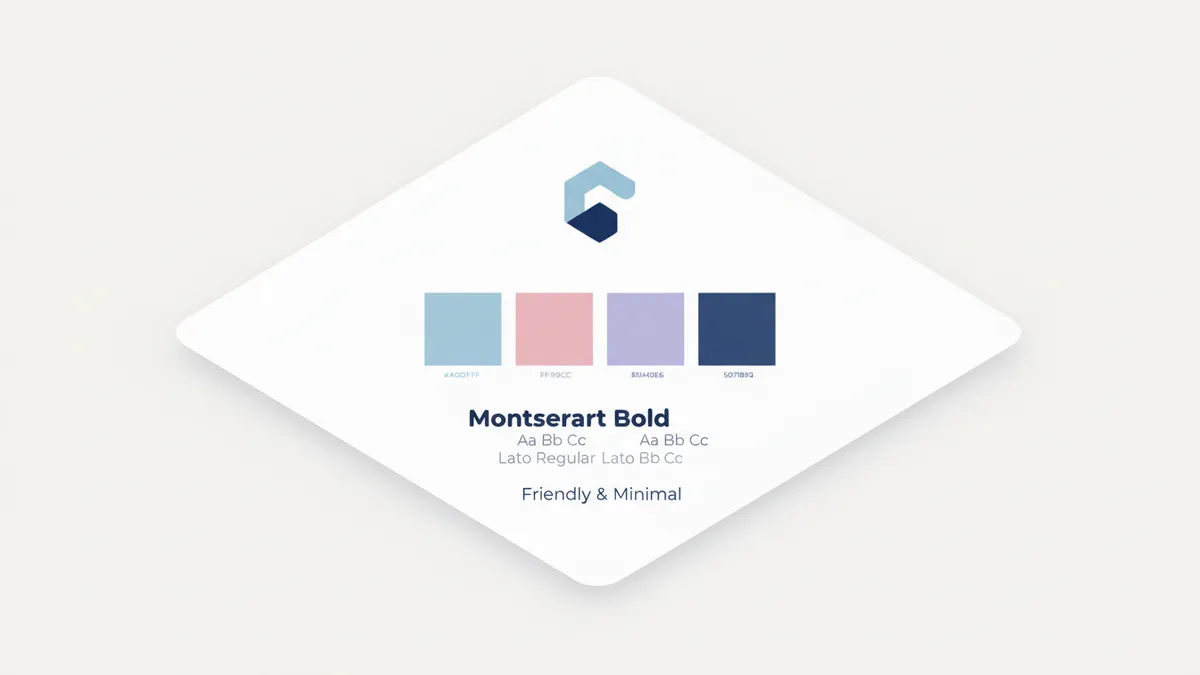 Visual representation of a brand kit including logo, colors, fonts, and brand voice.