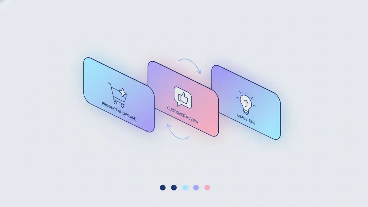 Abstract graphic illustrating a carousel post layout for social media.