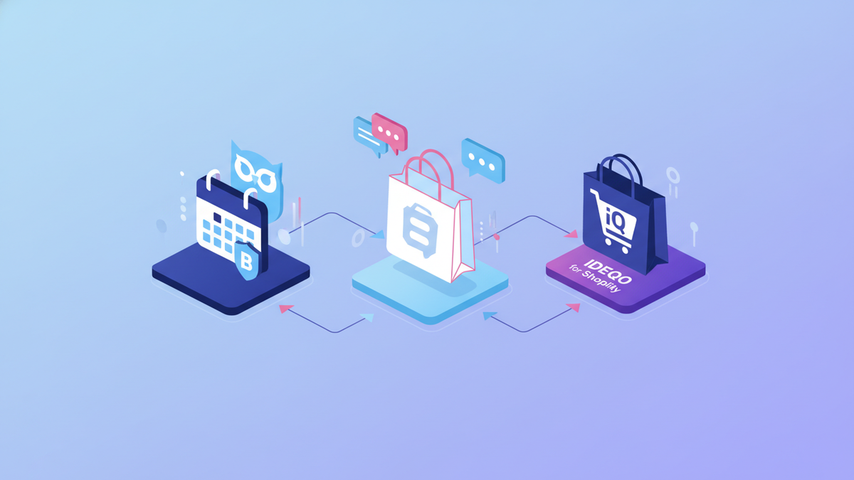 Side-by-side comparison of Buffer, Hootsuite, and IDEQO for Shopify stores