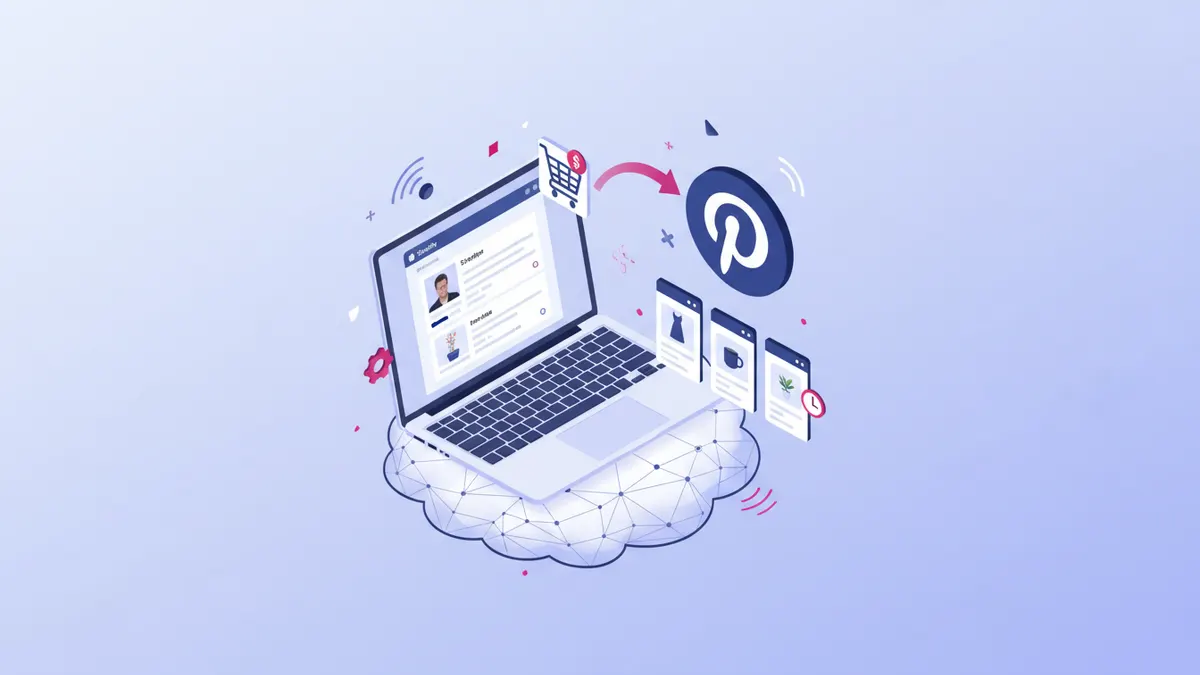 How to auto-post Shopify products to Pinterest showing Brand Kit pins being scheduled from a product catalog automation