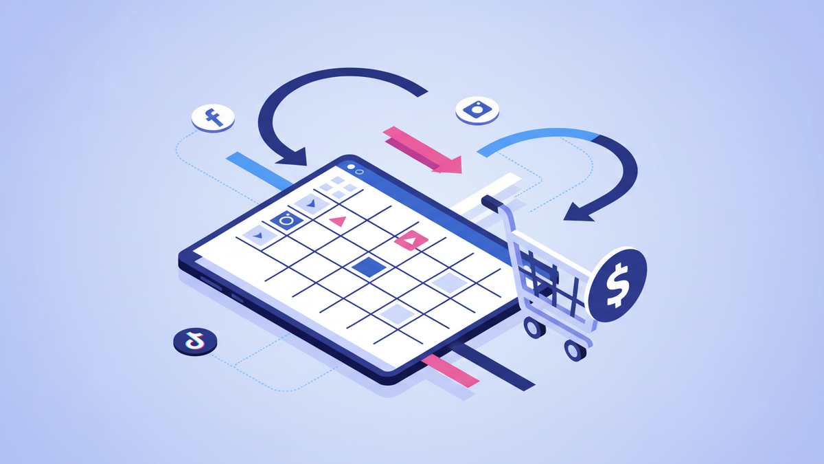 Social media content calendar for Shopify stores