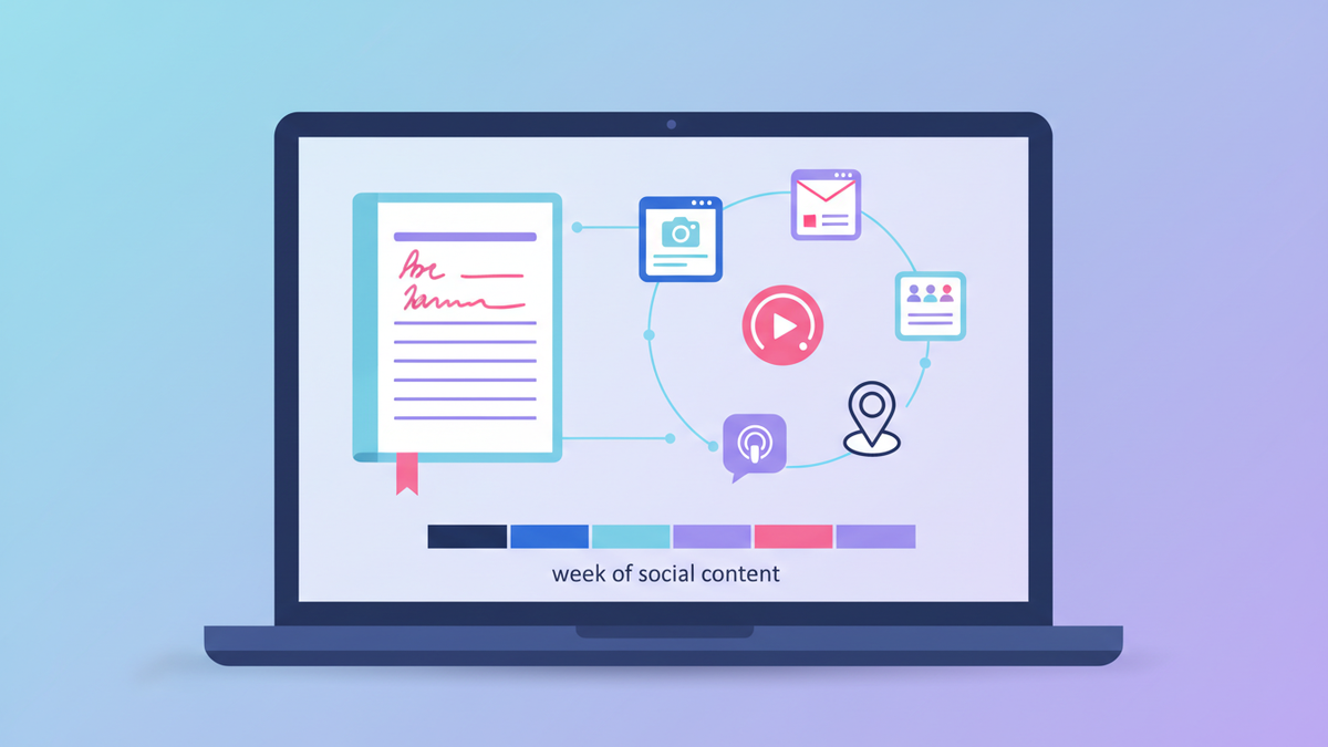 Shopify store owner turning a single blog post into a week of platform-specific social content across Instagram, LinkedIn, and X