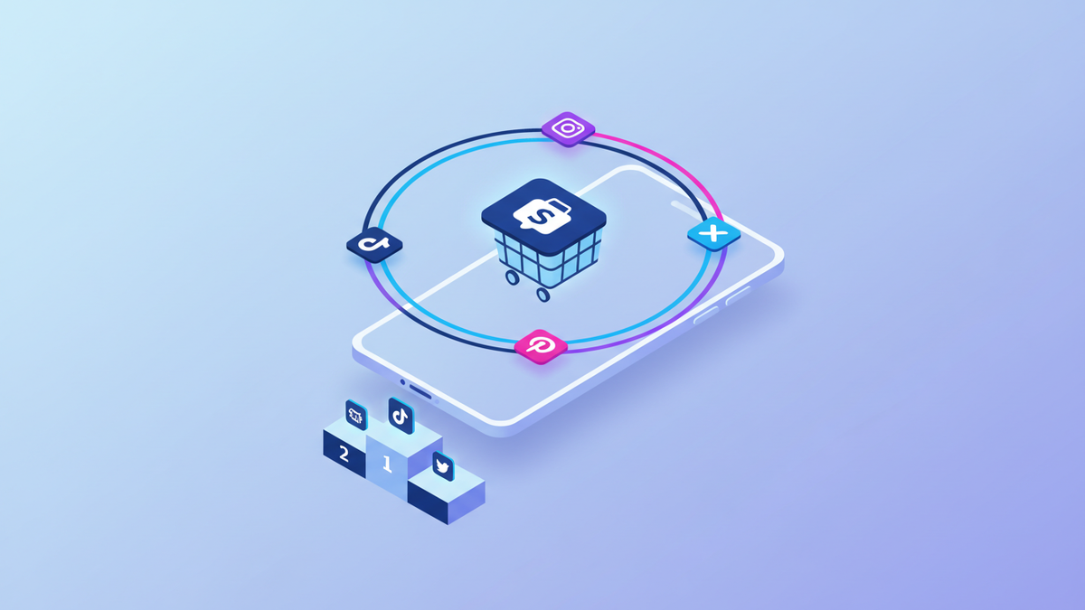 Best social media apps for Shopify in 2026 showing IDEQO, Xyla AI, Outfy, and other tools with product catalog integration