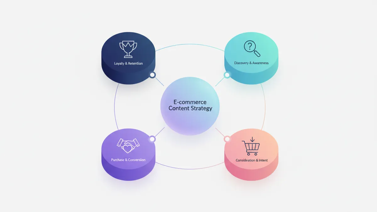 Illustration of the 4-pillar content framework for e-commerce.