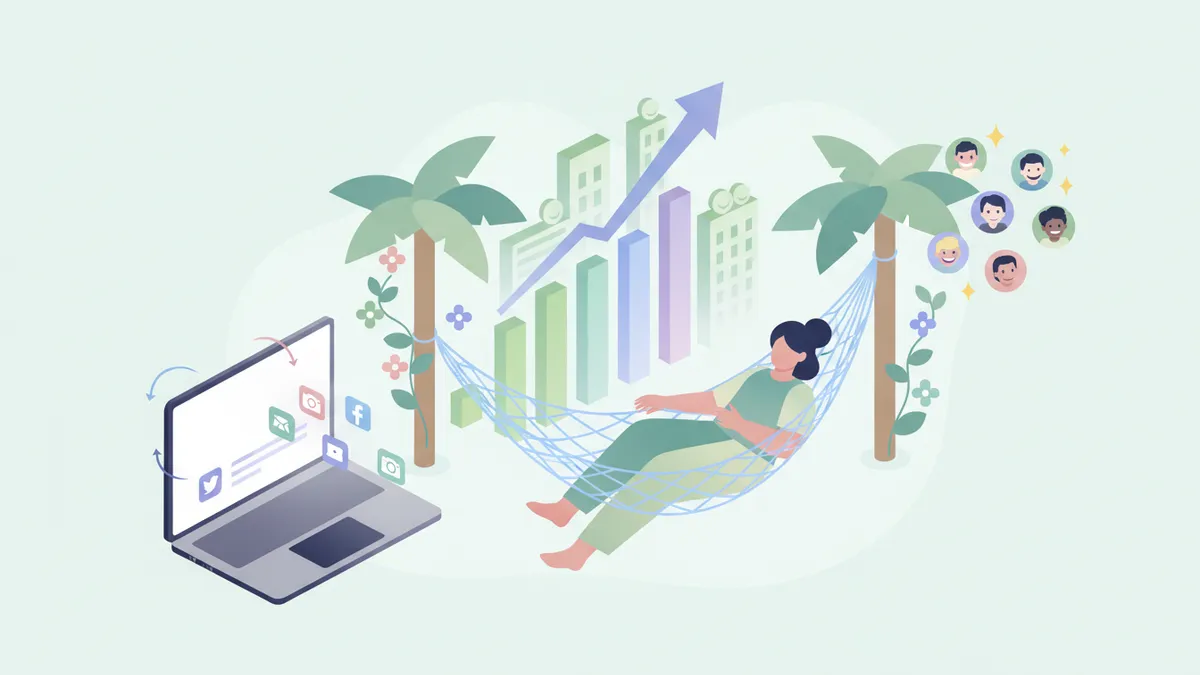 Automated social media freeing up time to grow your business.