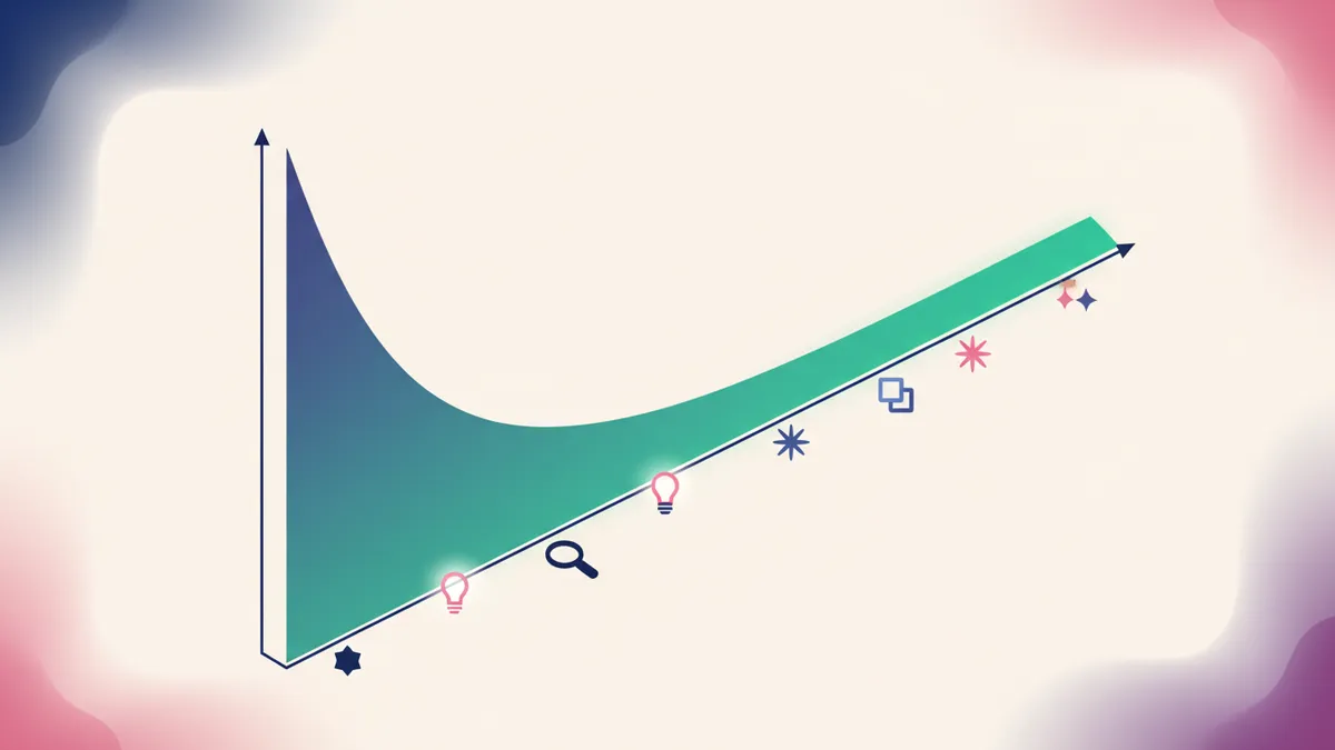 A graph showing the long tail SEO concept, highlighting the opportunity in lower volume, specific search terms.