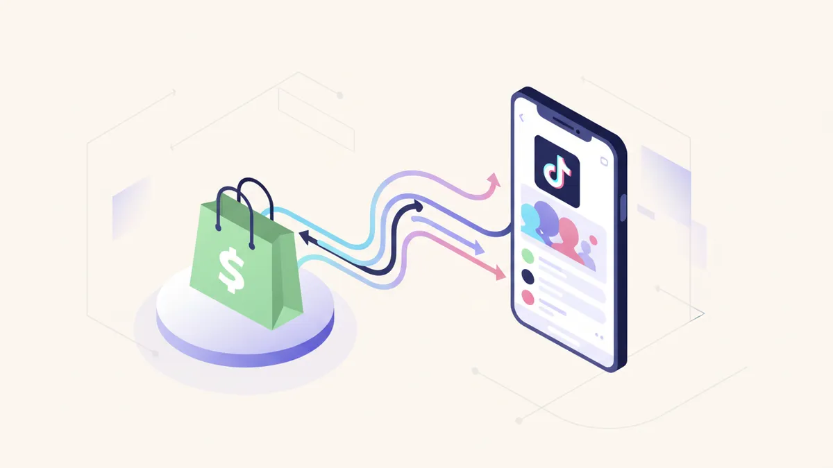 Data flowing from Shopify to TikTok via automation.