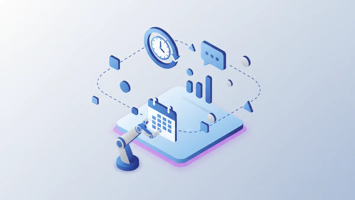 Abstract illustration of social media automation.