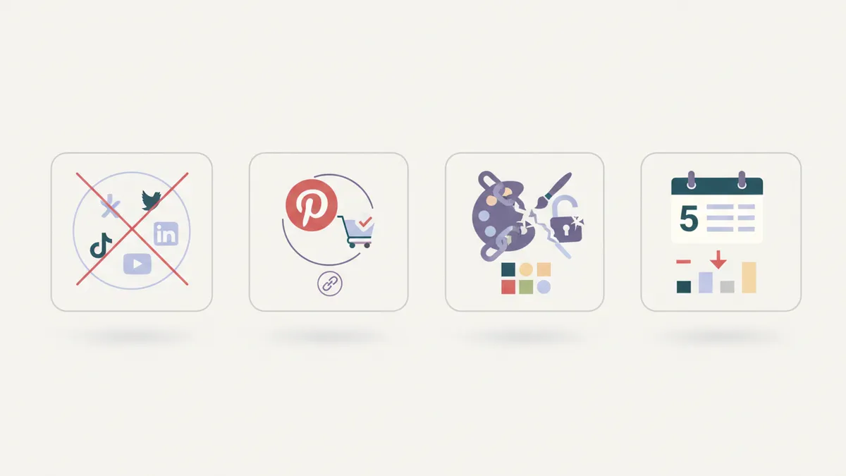 Icon set representing the limitations of Tailwind for Shopify stores.