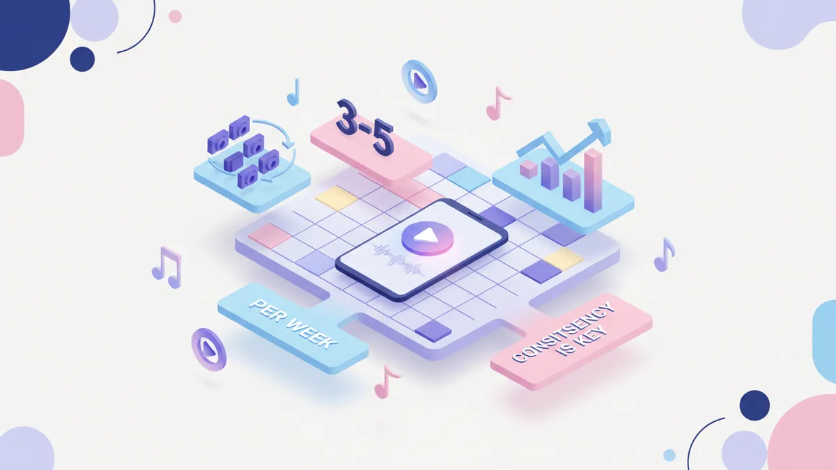 Illustration showing TikTok posting frequency guidelines.