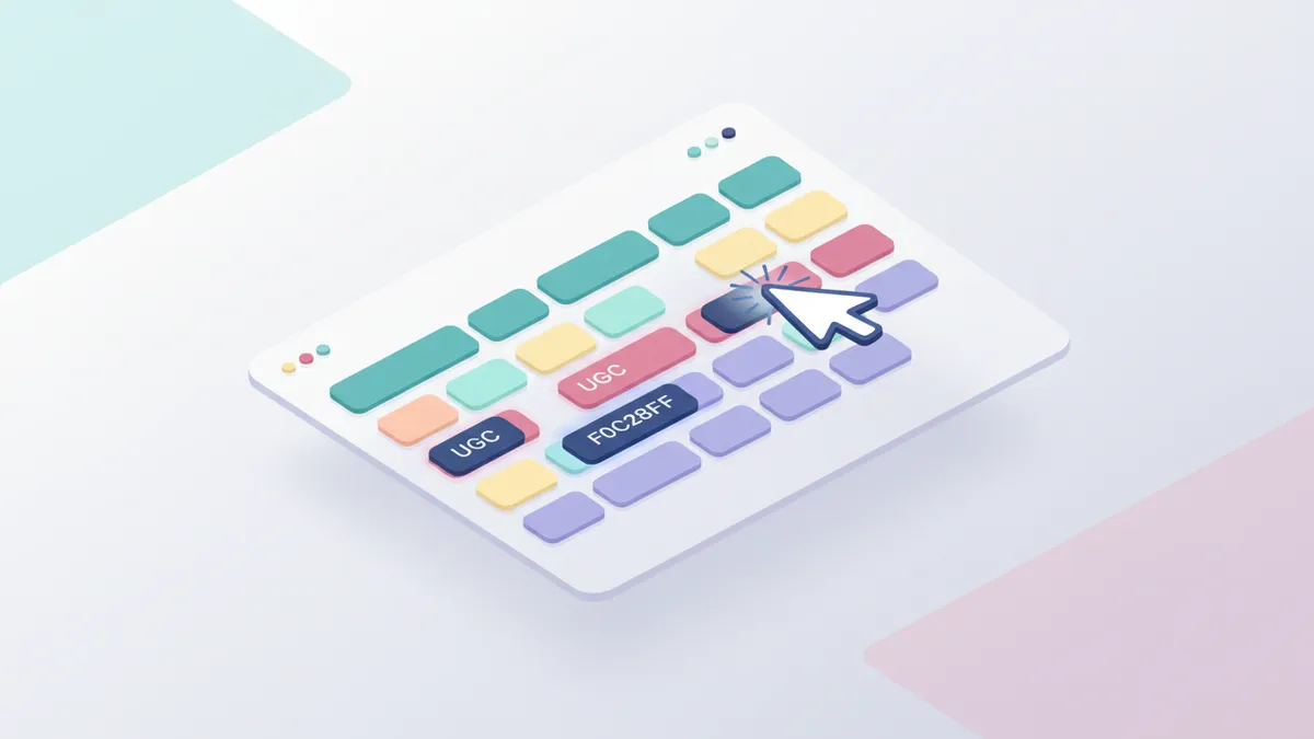 Stylized digital content calendar showing scheduled posts and workflow organization.